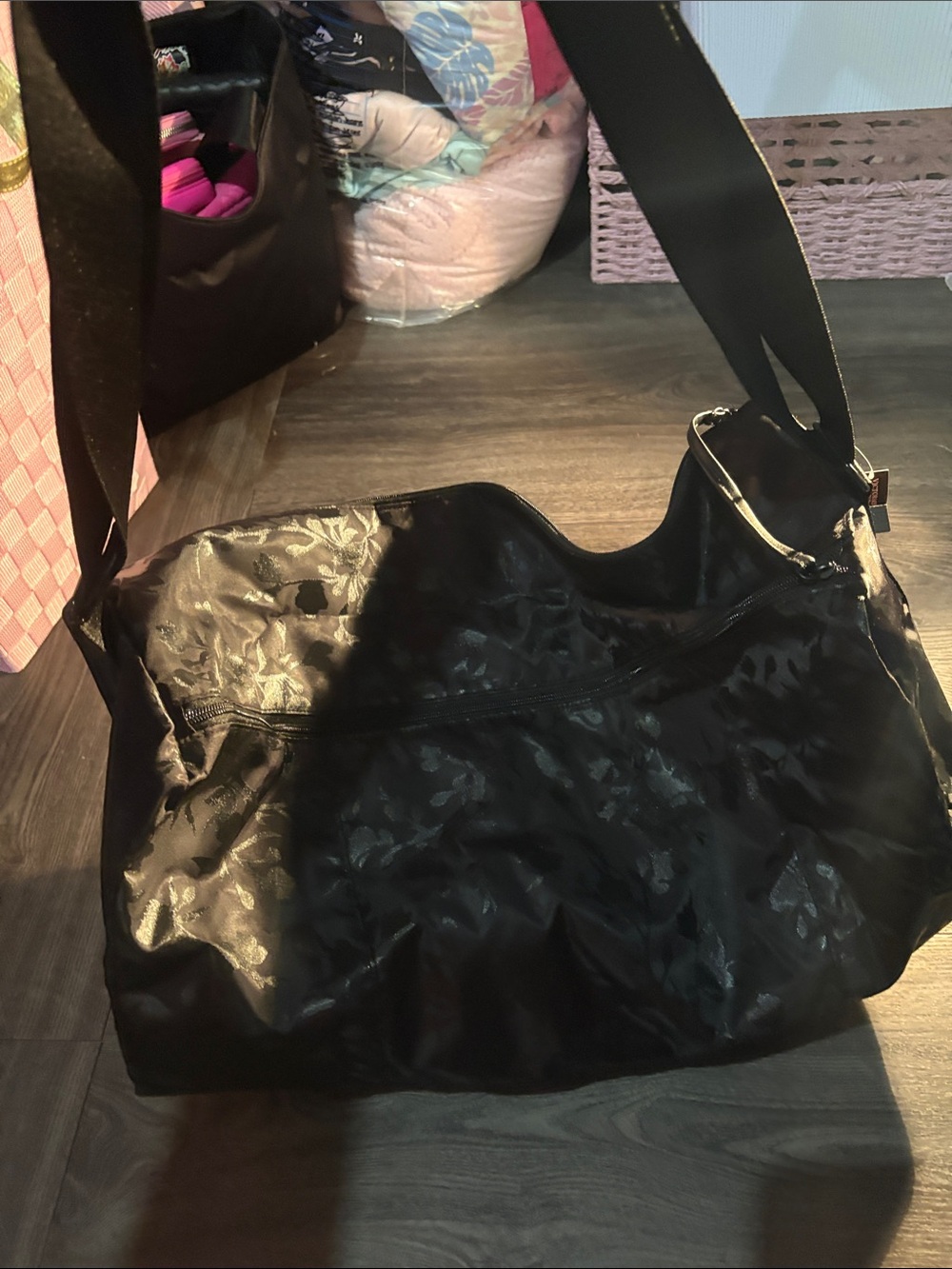 Victoria's Secret Black Floral Jacquard Shoulder Bag